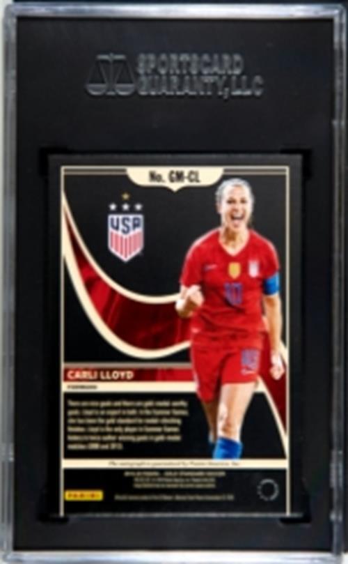 CARLI LLOYD 2019-20 GOLD STANDARD GOLD MEDALS FINE AUTO 8/29 SGC 9.5 10 POP 1/1