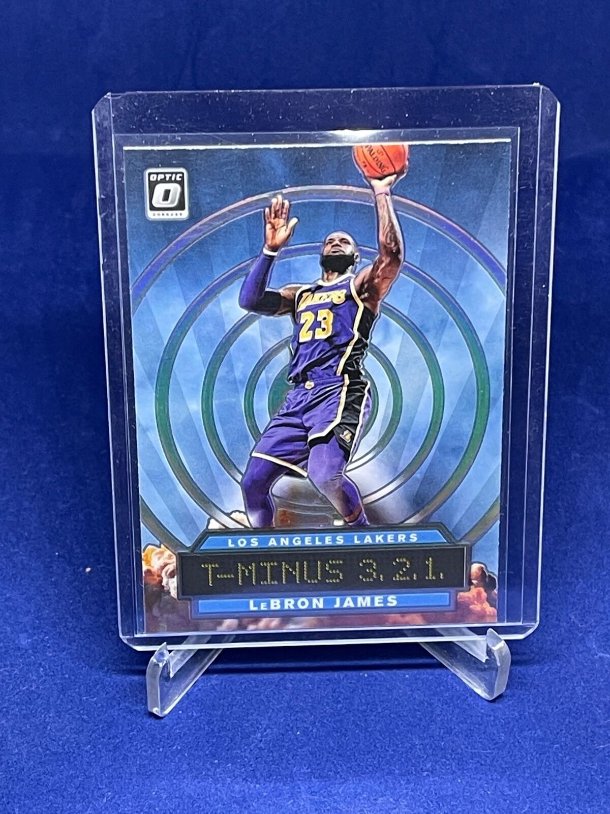 LEBRON JAMES 2019-20 PANINI DONRUSS OPTIC T-MINUS 321 SILVER PRIZM HOLO #9