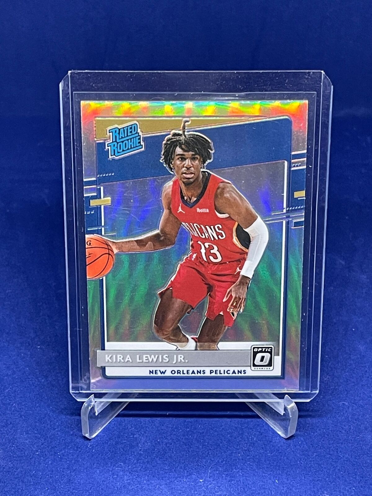 KIRA LEWIS JR 2020-21 PANINI DONRUSS OPTIC RATED ROOKIE HOLO PRIZM RC #163