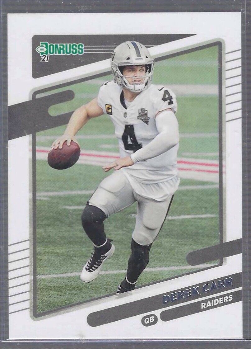DEREK CARR 2021 PANINI DONRUSS AQUEOUS TEST SSP #86