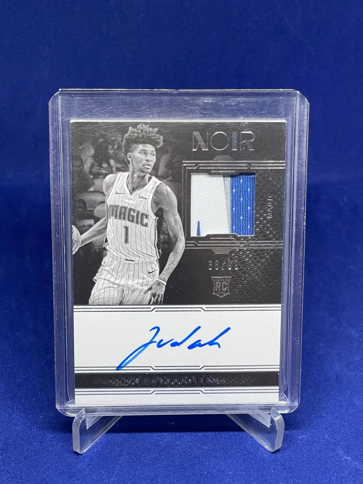 JONATHAN ISAAC 2017-18 PANINI NOIR BLACK & WHITE ROOKIE PATCH AUTO RC #D 68/99