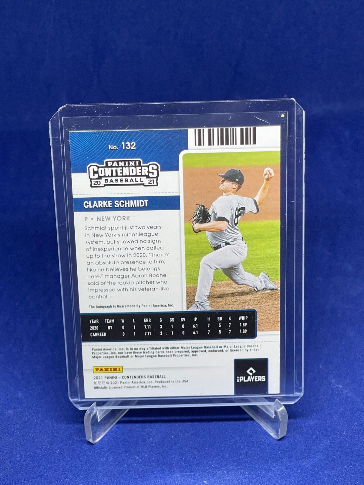 CLARKE SCHMIDT 2021 PANINI CONTENDERS ROOKIE TICKET ON CARD AUTO RC #132