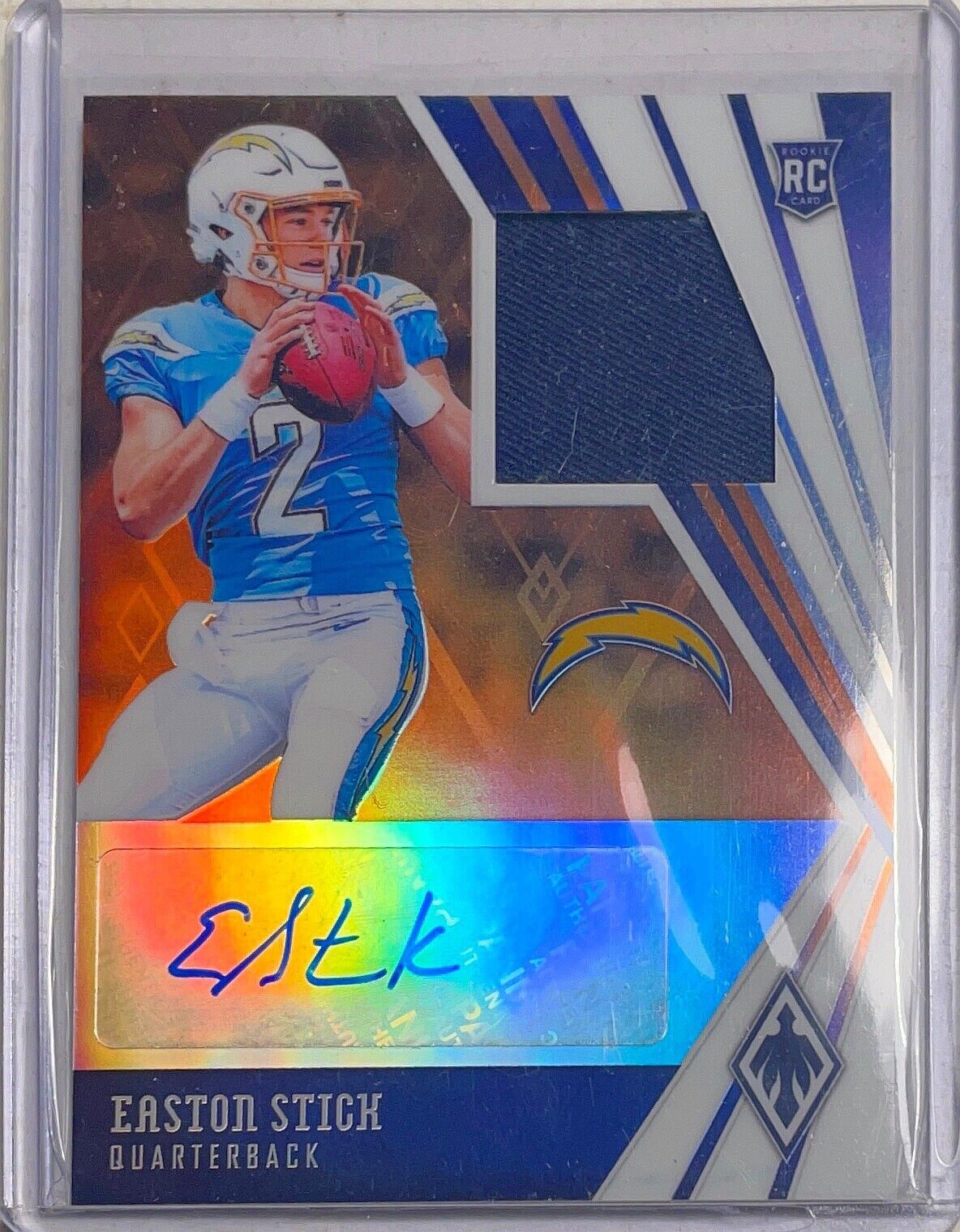 EASTON STICK 2019 PANINI PHOENIX JERSEY PATCH AUTO ORANGE PRIZM RC #D 14/99