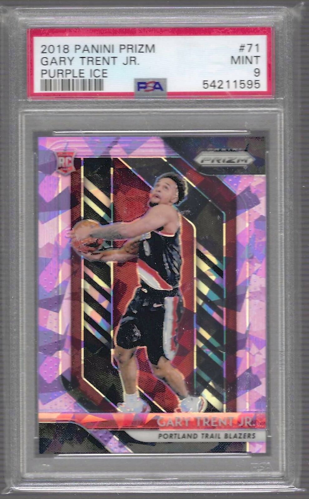 GARY TRENT JR 2018 PANINI PRIZM PURPLE ICE PRIZM RC /149 PSA 9 MINT