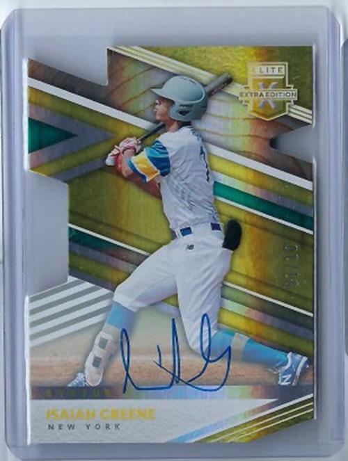 ISAIAH GREENE 2020 PANINI ELITE EXTRA EDITION GOLD DIE CUT AUTO PROSPECT #D 7/10