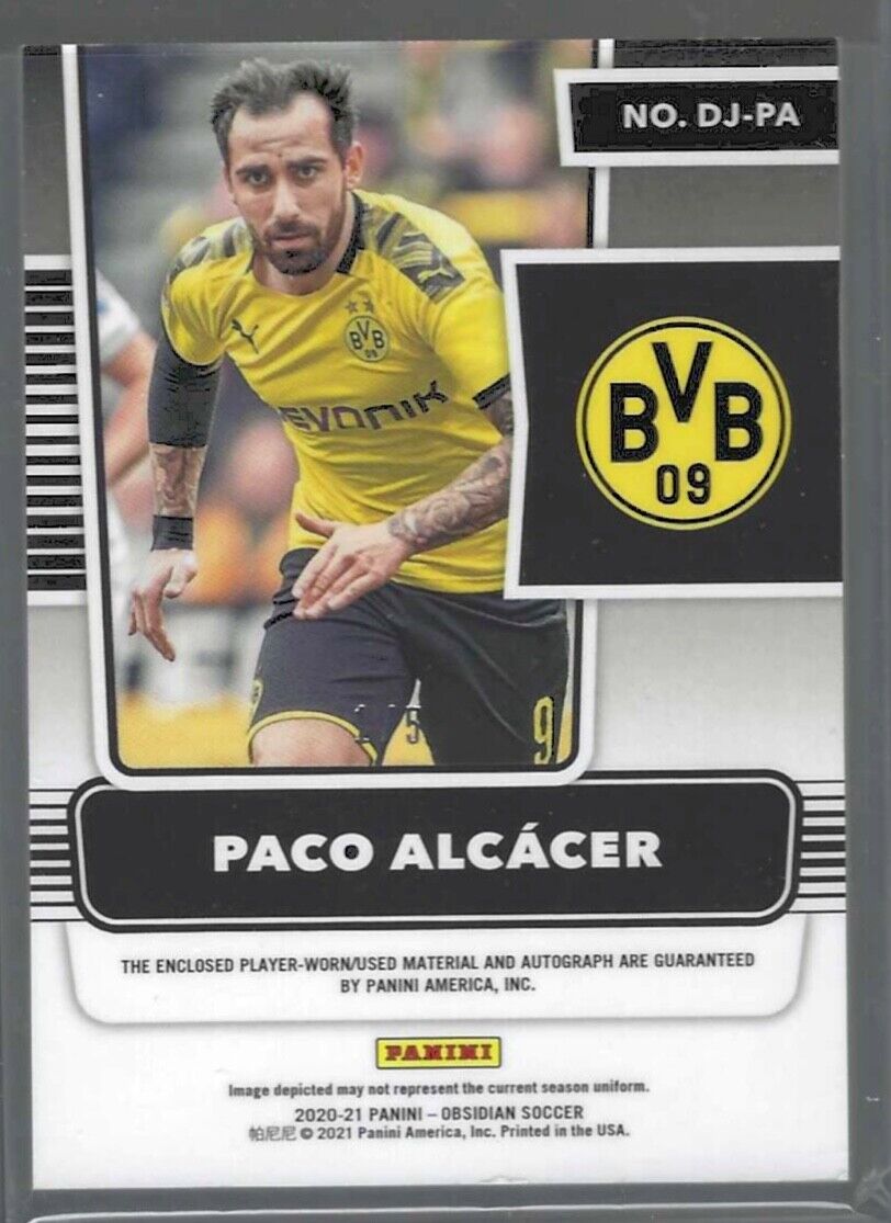 PACO ALCACER 2020-21 PANINI OBSIDIAN RED ETCH DUAL PATCH AUTO #D 1/5