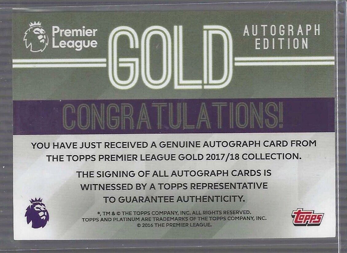 KASPER SCHMEICHEL 2017-18 TOPPS PREMIER LEAGUE GREEN FOIL AUTO #D 28/50