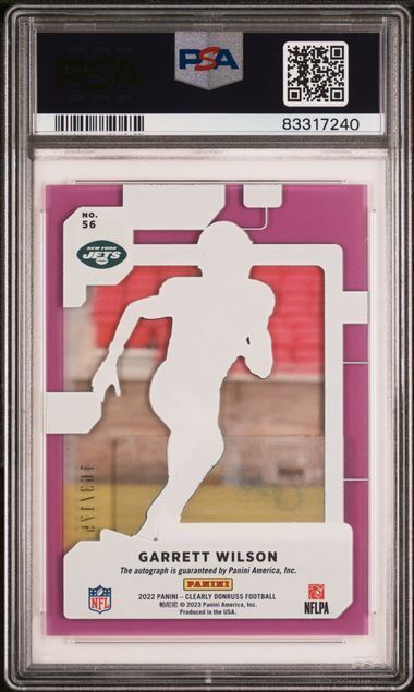 GARRETT WILSON 2022 CLEARLY DONRUSS RATED ROOKIE PURPLE AUTO RC /175 PSA 10 GEM