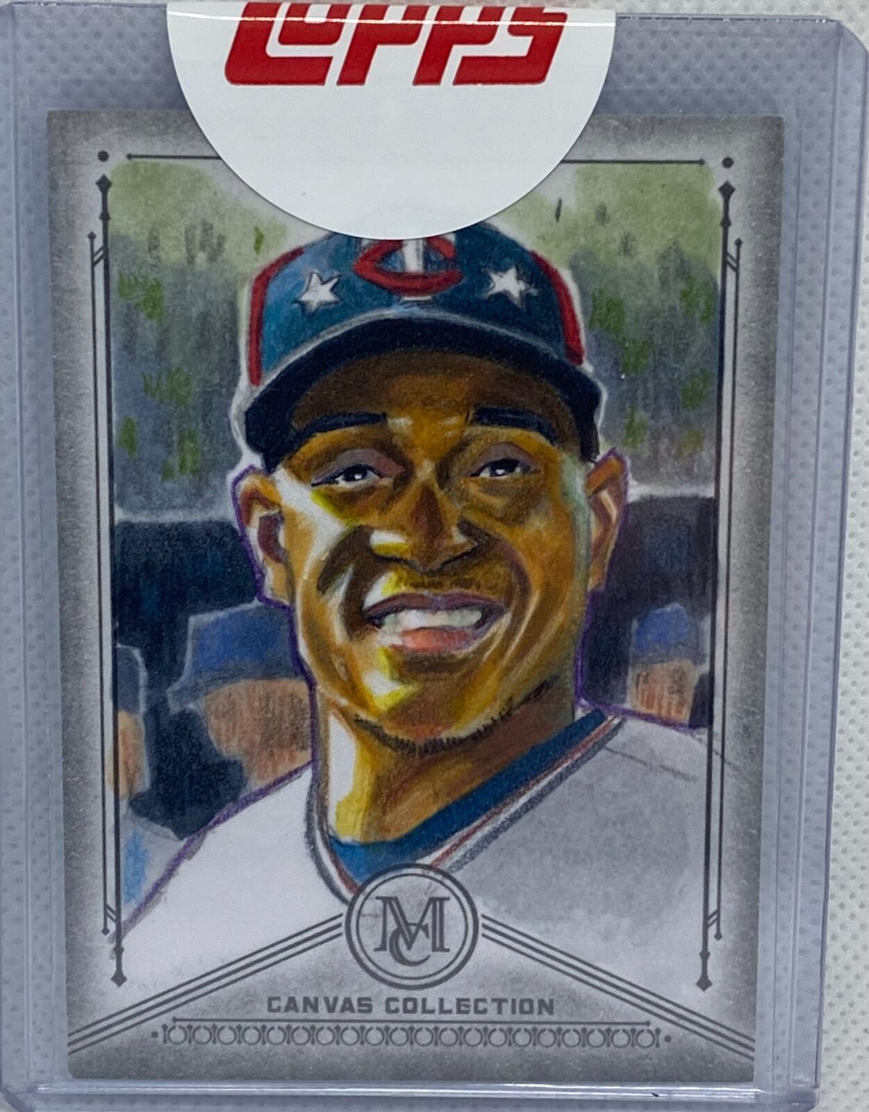 JORGE POLANCO 2019 TOPPS MUSUEM CANVAS COLLECTION ART MATT STEWART AUTO #D 1/1