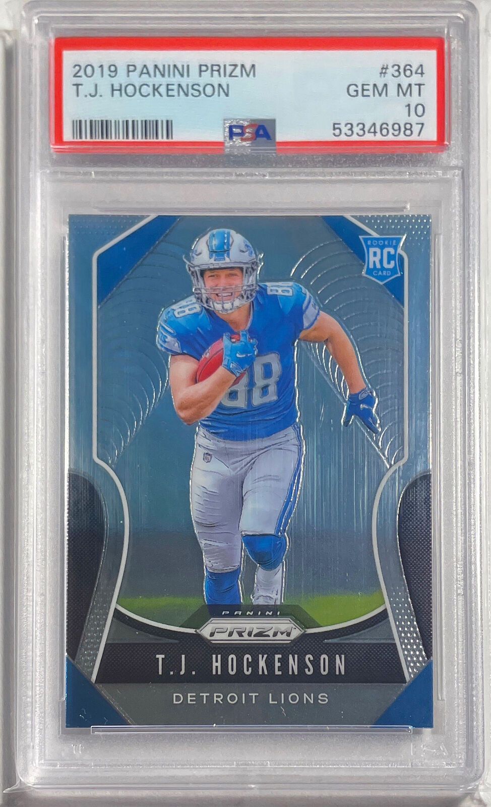 T.J. HOCKENSON 2019 PANINI PRIZM TRUE ROOKIE RC #364 PSA 10 GEM MINT POP 129
