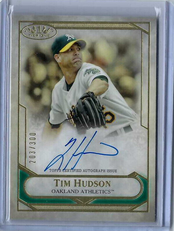 TIM HUDSON 2021 TOPPS TIER ONE ON CARD AUTO #D 203/300