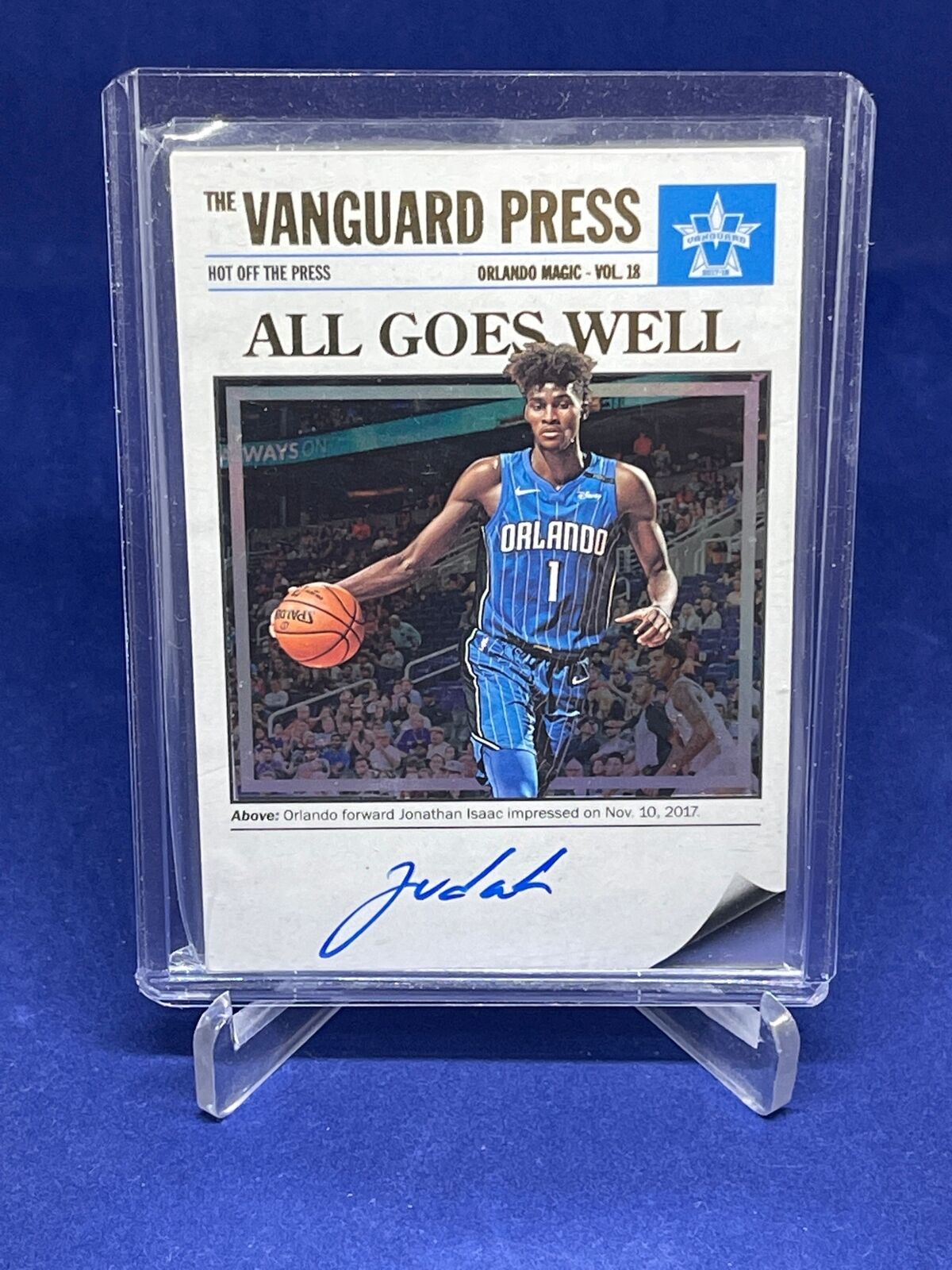 JONATHAN ISAAC 2017-18 PANINI VANGUARD PRESS AUTO ROOKIE RC #D 69/99