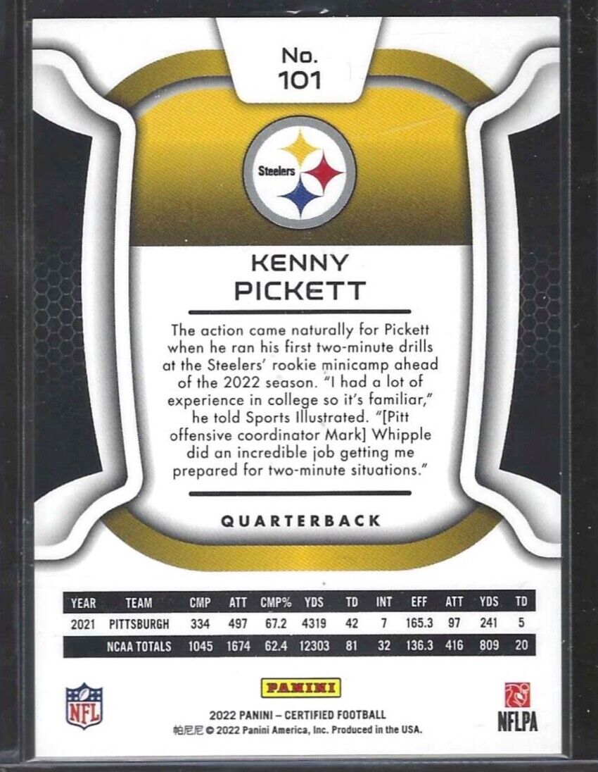 KENNY PICKETT 2022 PANINI CERTIFIED SILVER FOIL ROOKIE RC #D 376/399