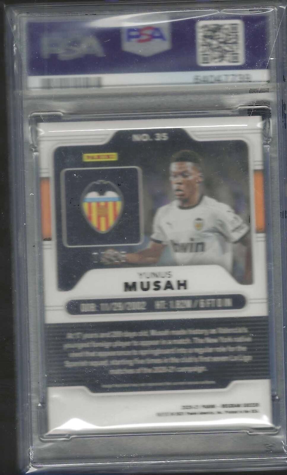 YUNUS MUSAH 2020 PANINI OBSIDIAN GREEN ETCH ROOKIE RC /25 PSA 9 MINT POP 6