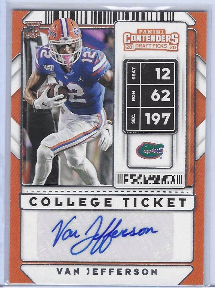 VAN JEFFERSON 2020 CONTENDERS DRAFT PICKS COLLEGE TICKET AUTO RC #210