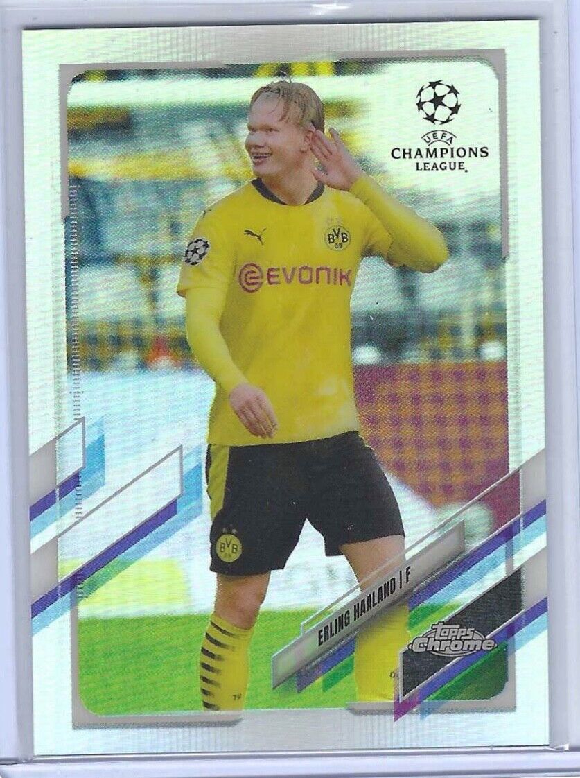 ERLING HAALAND 2020-21 TOPPS CHROME UEFA SILVER REFRACTOR #49