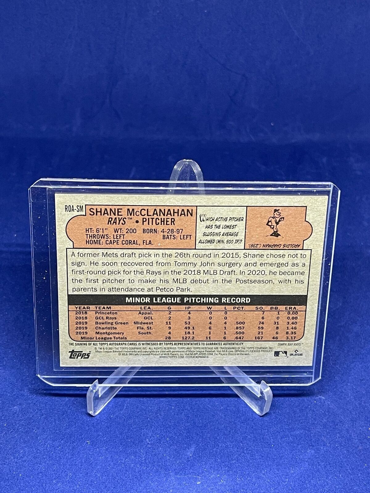 SHANE MCCLANAHAN 2021 TOPPS HERITAGE REAL ONE ON CARD AUTO ROOKIE RC