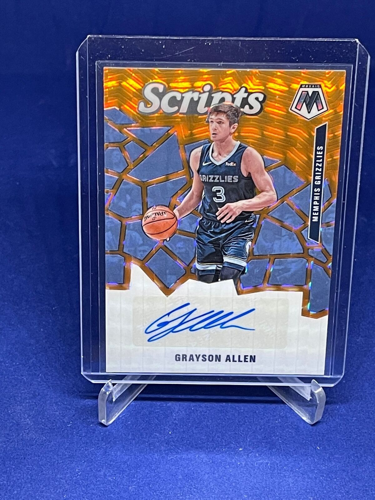 GRAYSON ALLEN 2019-20 PANINI MOSAIC SCRIPTS ORANGE MOSAIC PRIZM AUTO