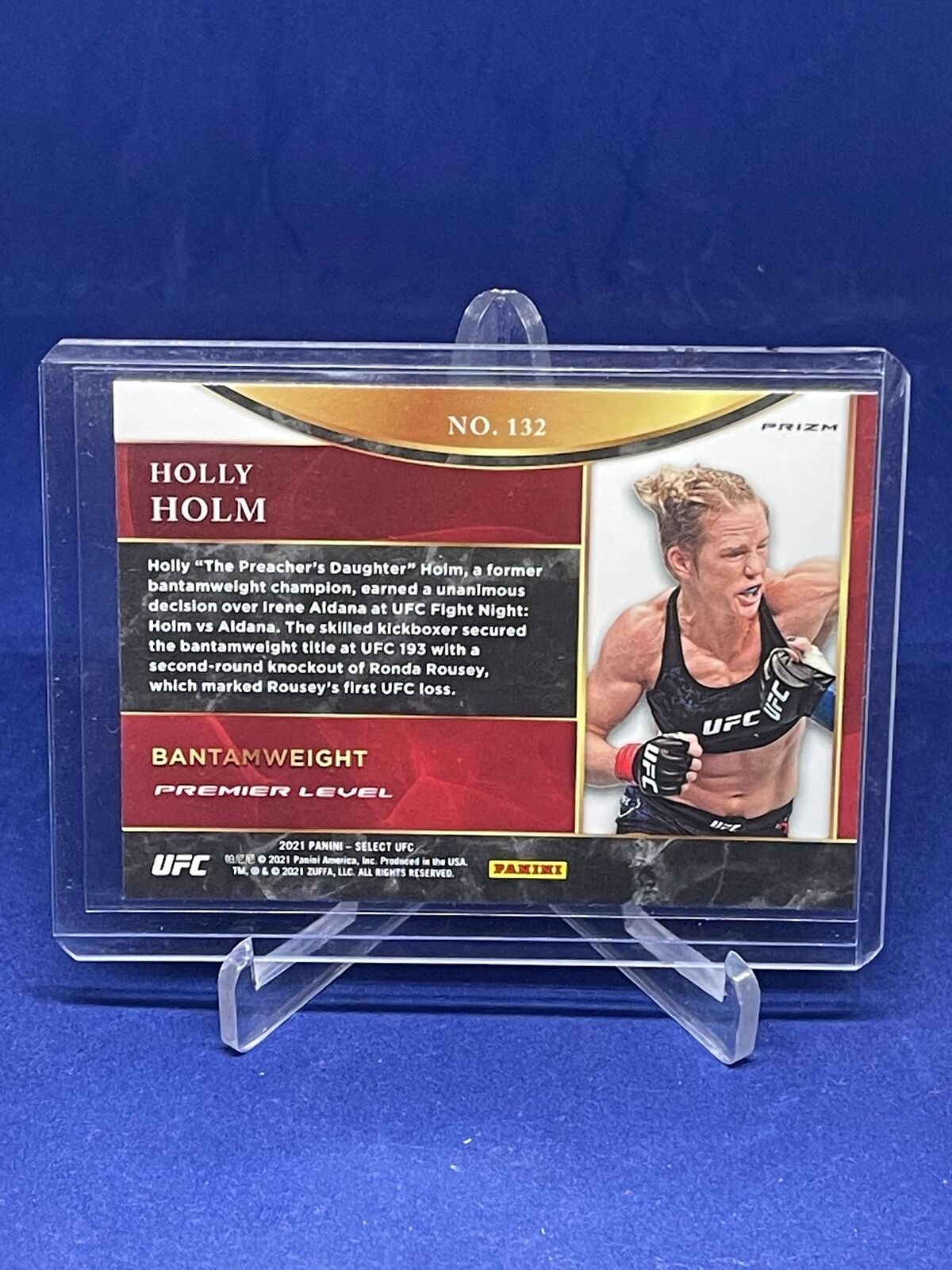 HOLLY HOLM 2021 PANINI SELECT UFC PREMIER LEVEL TRI COLOR PRIZM #132