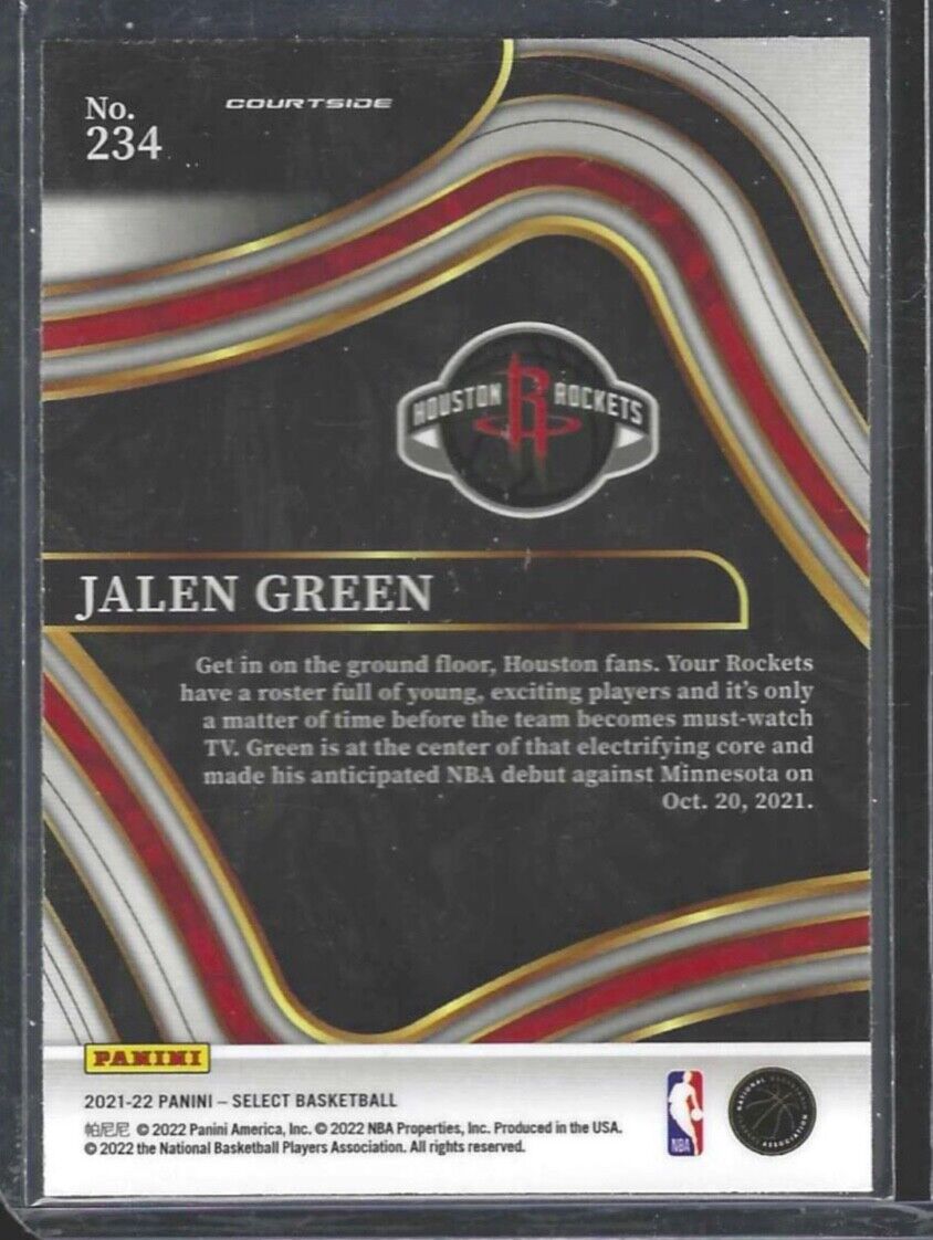 JALEN GREEN 2021-22 PANINI SELECT COURTSIDE ROOKIE RC #234