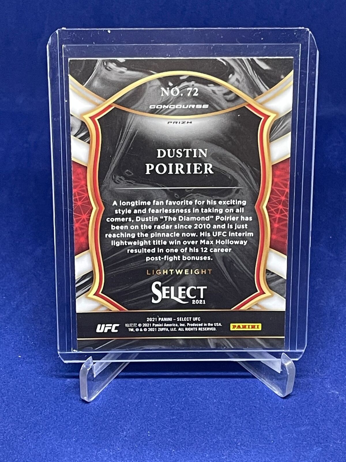 DUSTIN POIRIER 2021 PANINI SELECT UFC CONCOURSE SILVER PRIZM #72