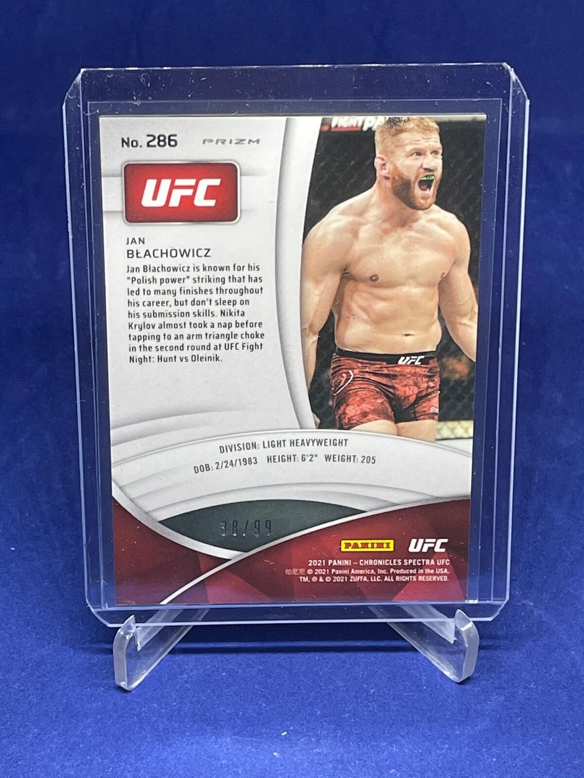 JAN BLACHOWICZ 2021 PANINI CHRONICLES SPECTRA BLUE PRIZM #D 38/99