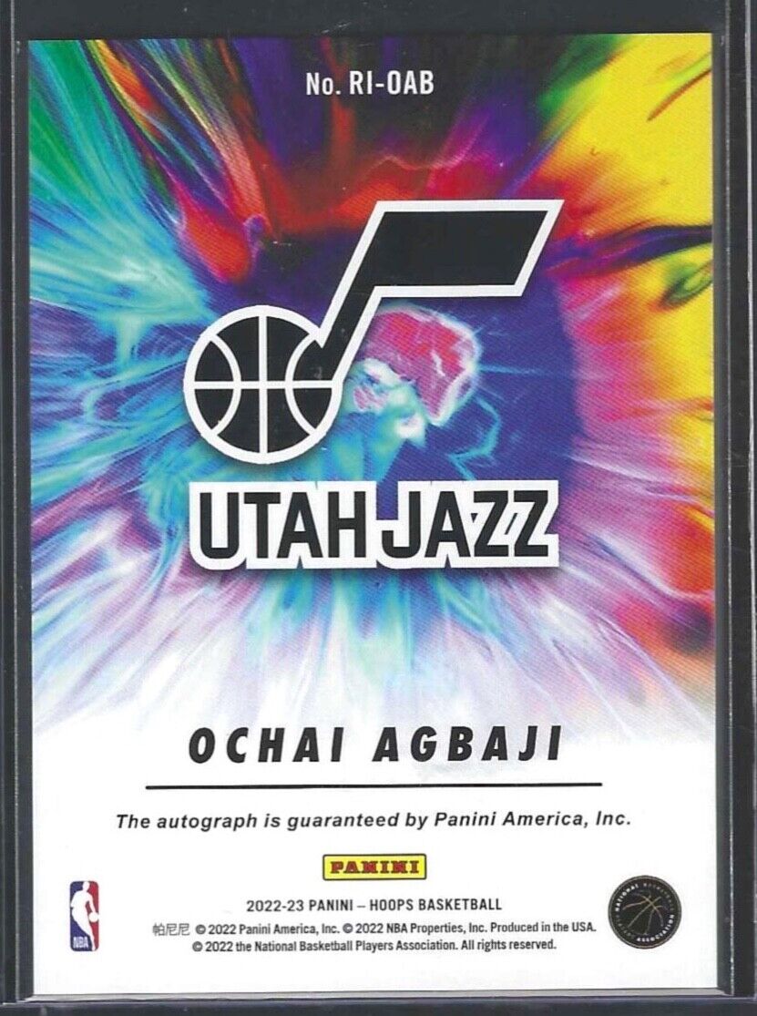 OCHAI AGBAJI 2022-23 PANINI NBA HOOPS ROOKIE INK AUTO RC #RI-OAB