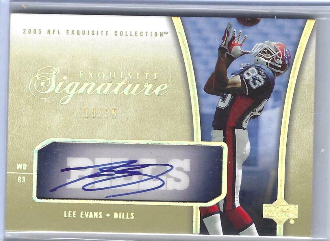 LEE EVANS 2005 UPPER DECK EXQUISITE COLLECTION ON CARD AUTO #D 13/35