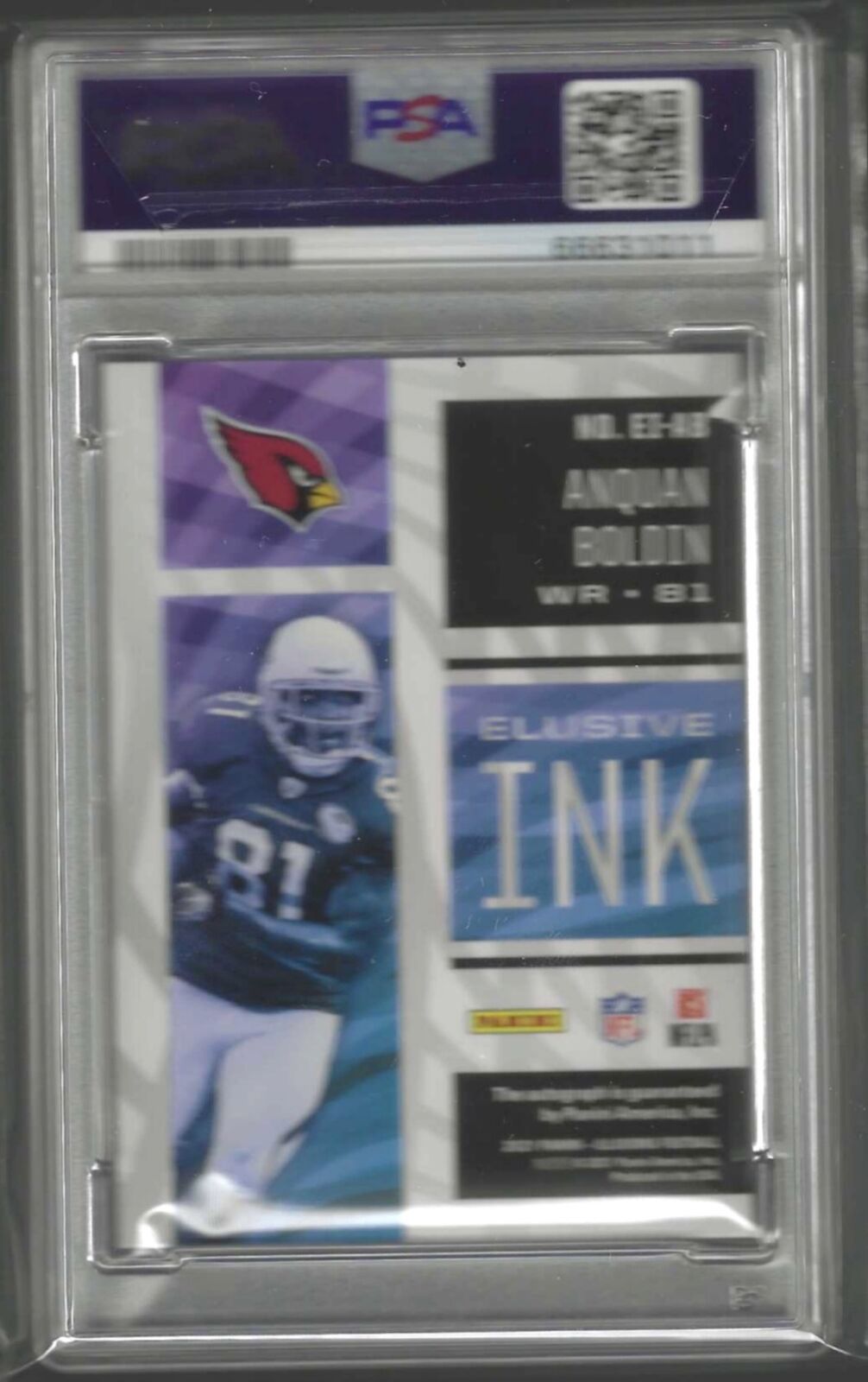 ANQUAN BOLDIN 2021 PANINI ILLUSIONS BLUE FOIL ELUSIVE INK AUTO /20 PSA 9 POP 1/1