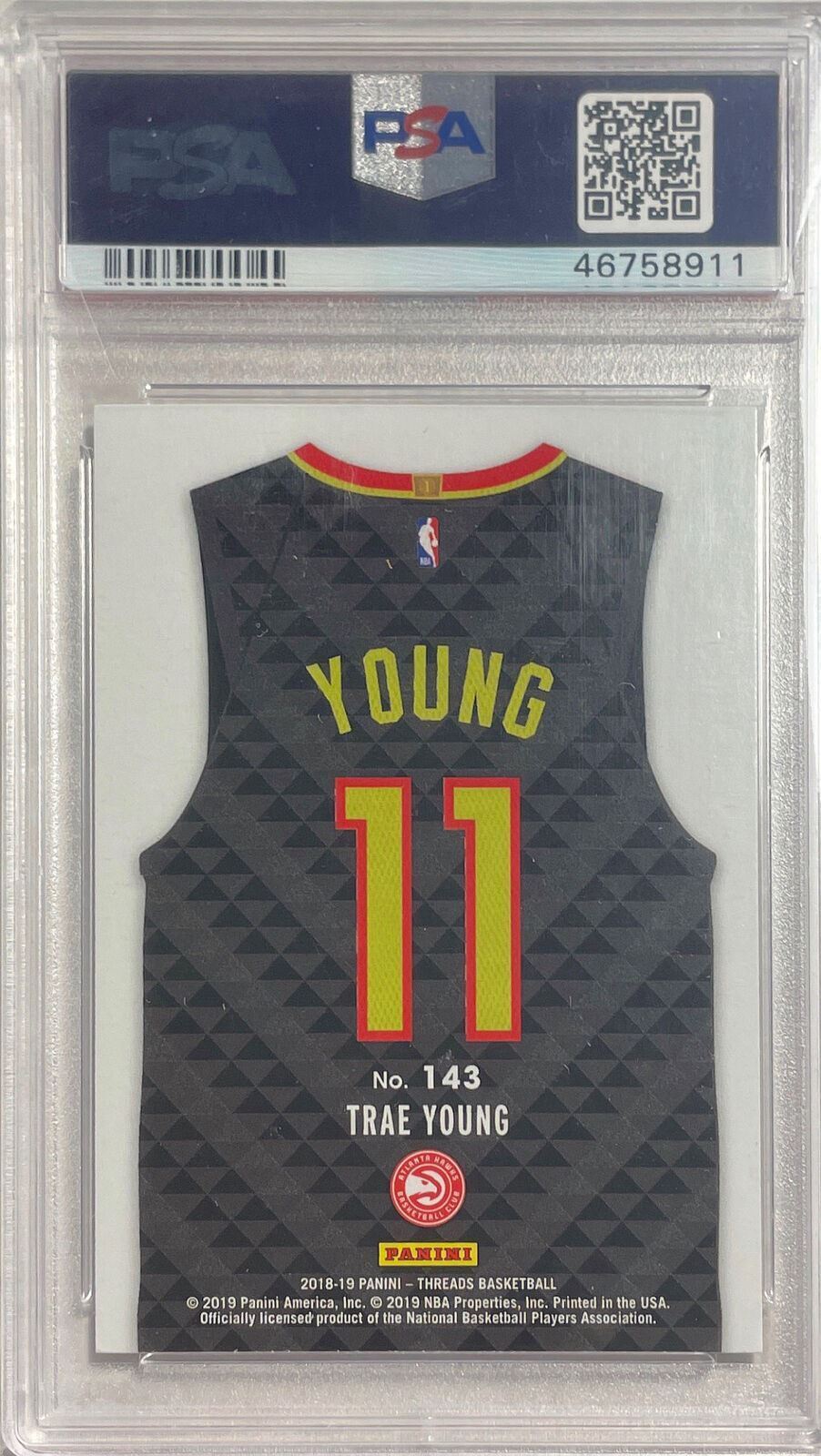 TRAE YOUNG 2018-19 PANINI THREADS DAZZLE ROOKIE RC #143 PSA 9 MINT