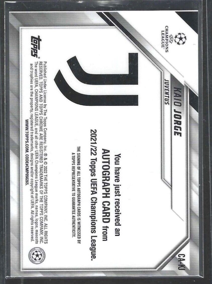 KAIO JORGE 2021-22 TOPPS CHROME UEFA SILVER REFRACTOR ROOKIE AUTO RC #CA-KJ