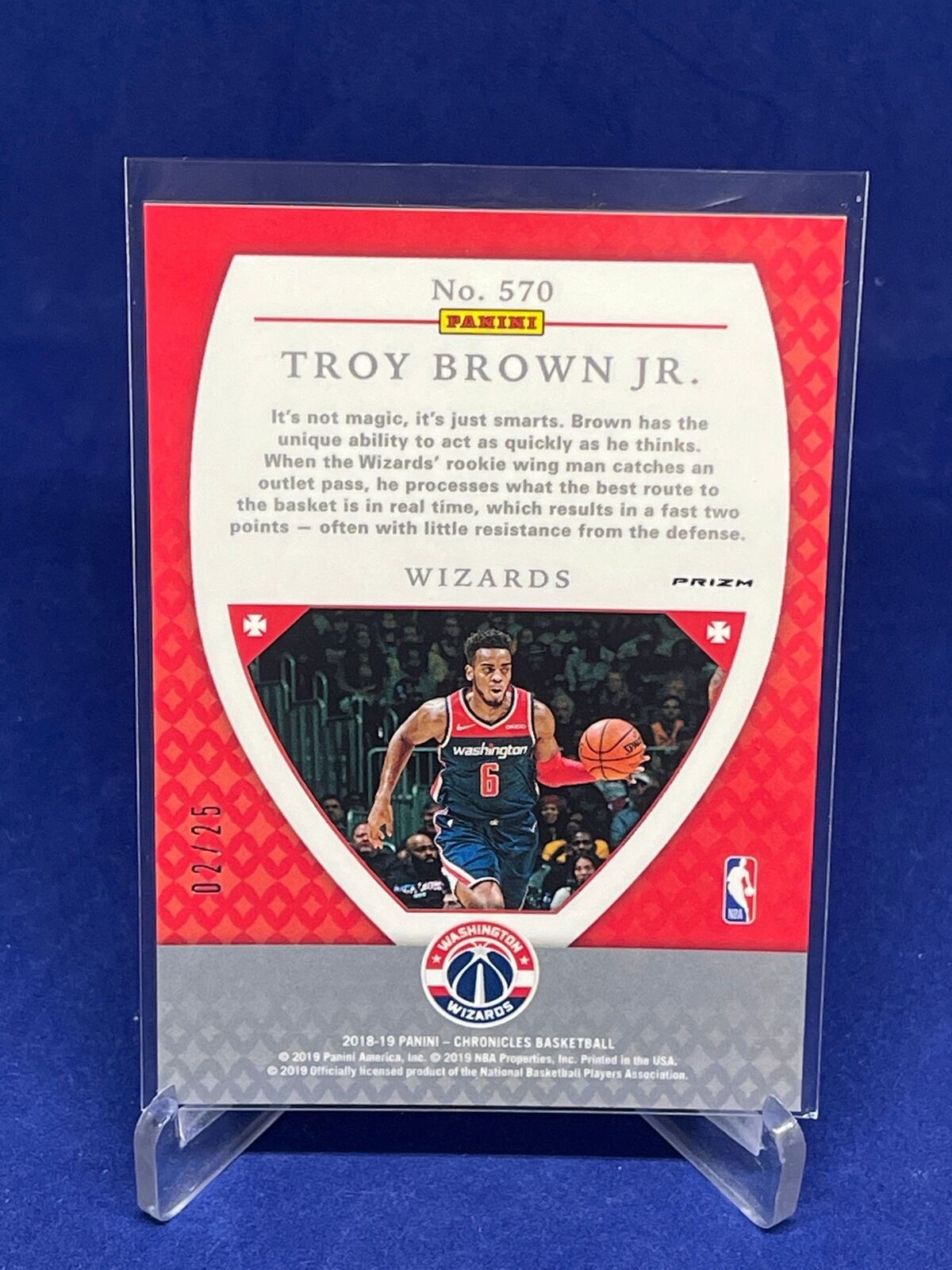TROY BROWN JR 2018-19 PANINI CHRONICLES CRUSADE GREEN PRIZM ROOKIE RC #D 2/25