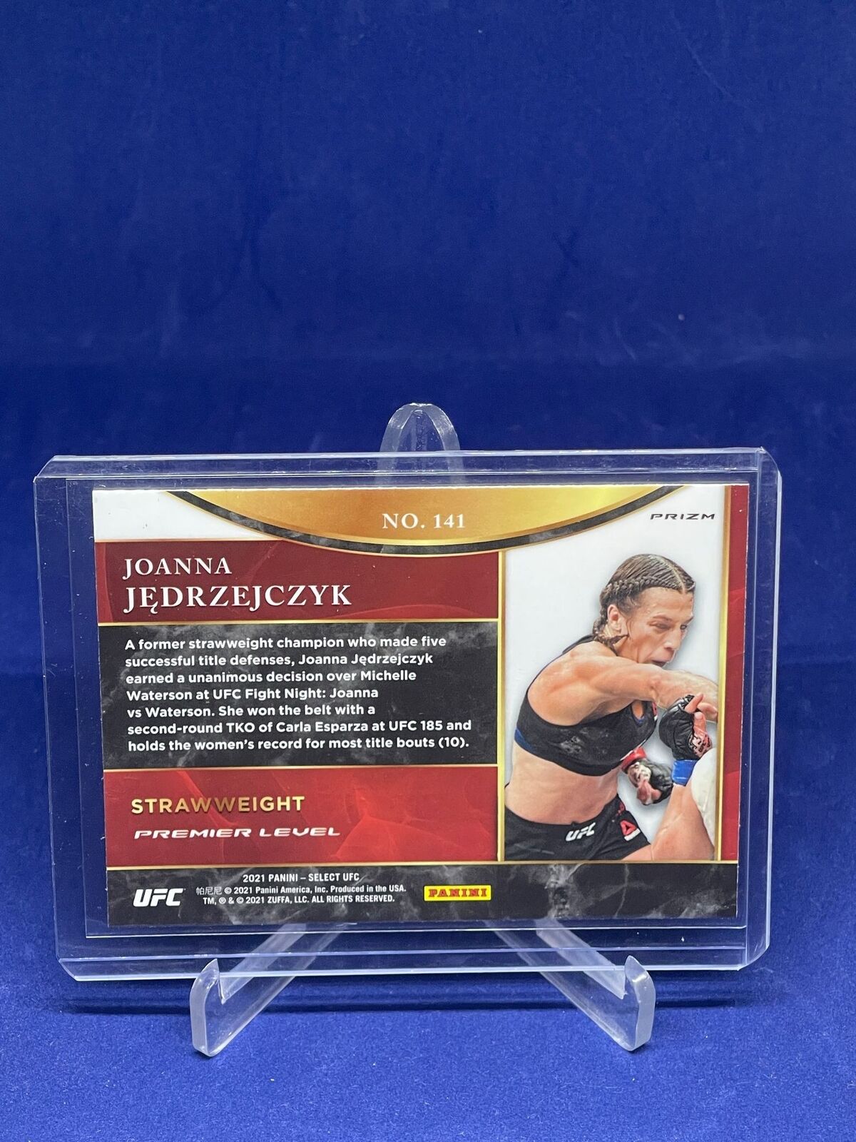 JOANNA JEDRZEJCZYK 2021 PANINI SELECT UFC PREMIER LEVEL SILVER PRIZM #141