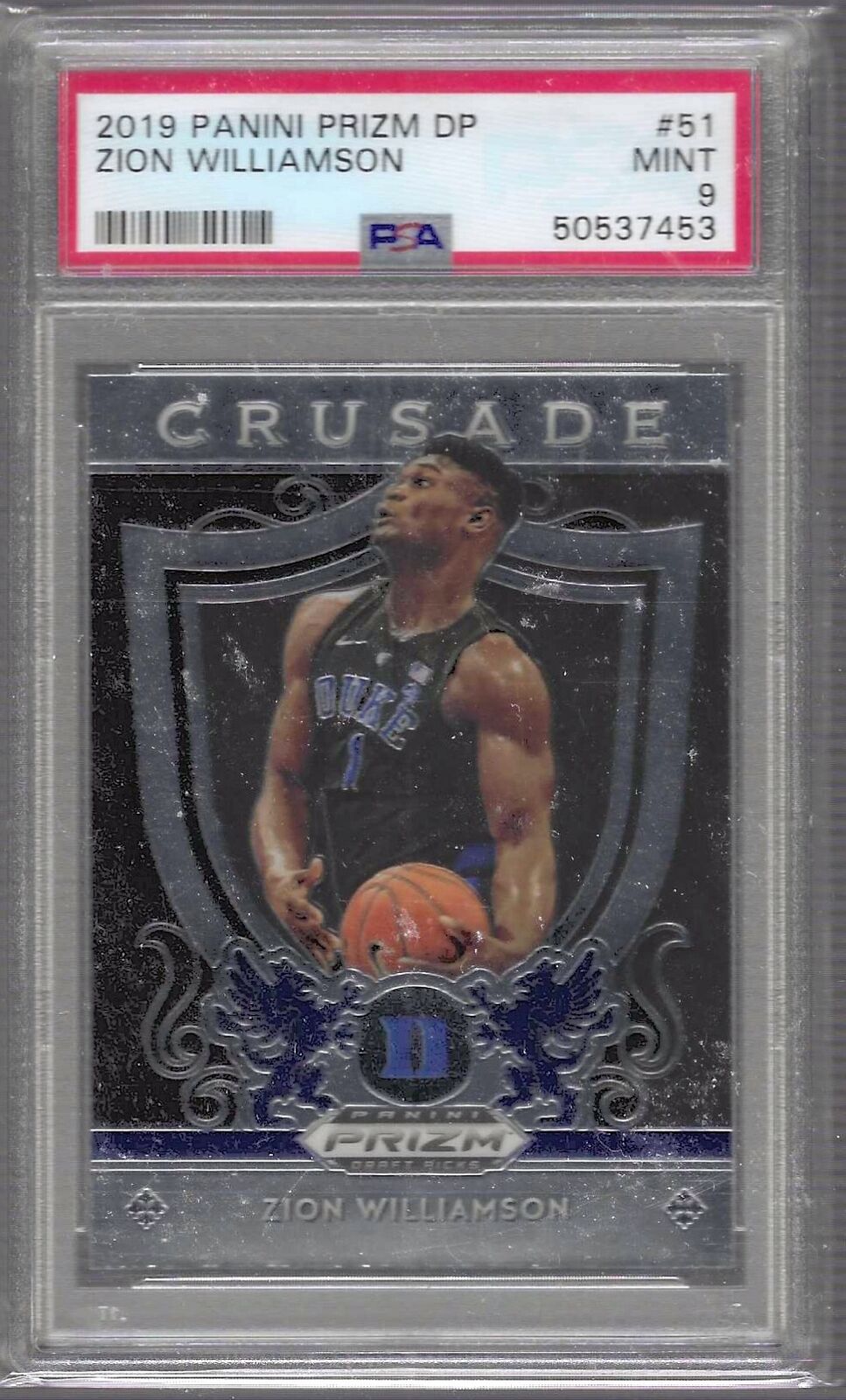 ZION WILLIAMSON 2019 PANINI PRIZM DRAFT PICKS CRUSADE ROOKIE RC PSA 9 MINT