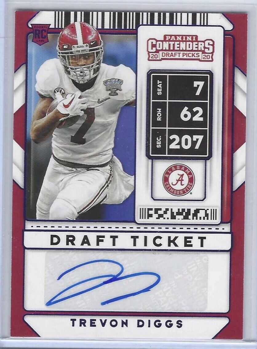 TREVON DIGGS 2020 PANINI CONTENDERS DRAFT PICKS DRAFT TICKET AUTO RC #167