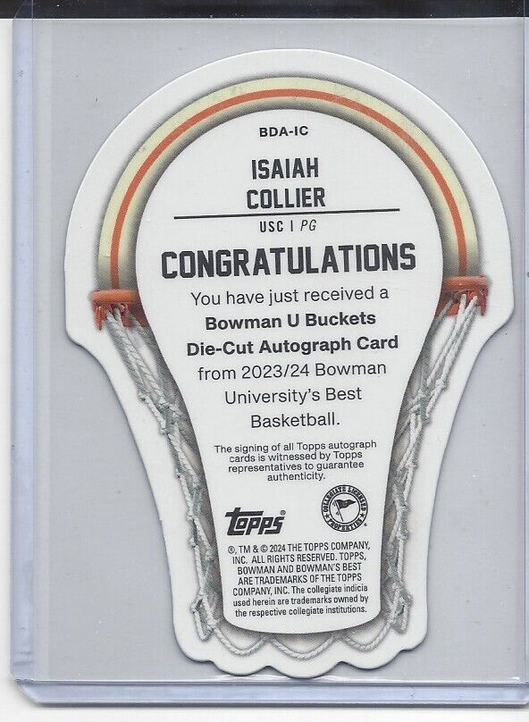 ISAIAH COLLIER 2023 BOWMAN'S BEST U BUCKETS ORANGE GEOMETRIC REFRACTOR AUTO /25