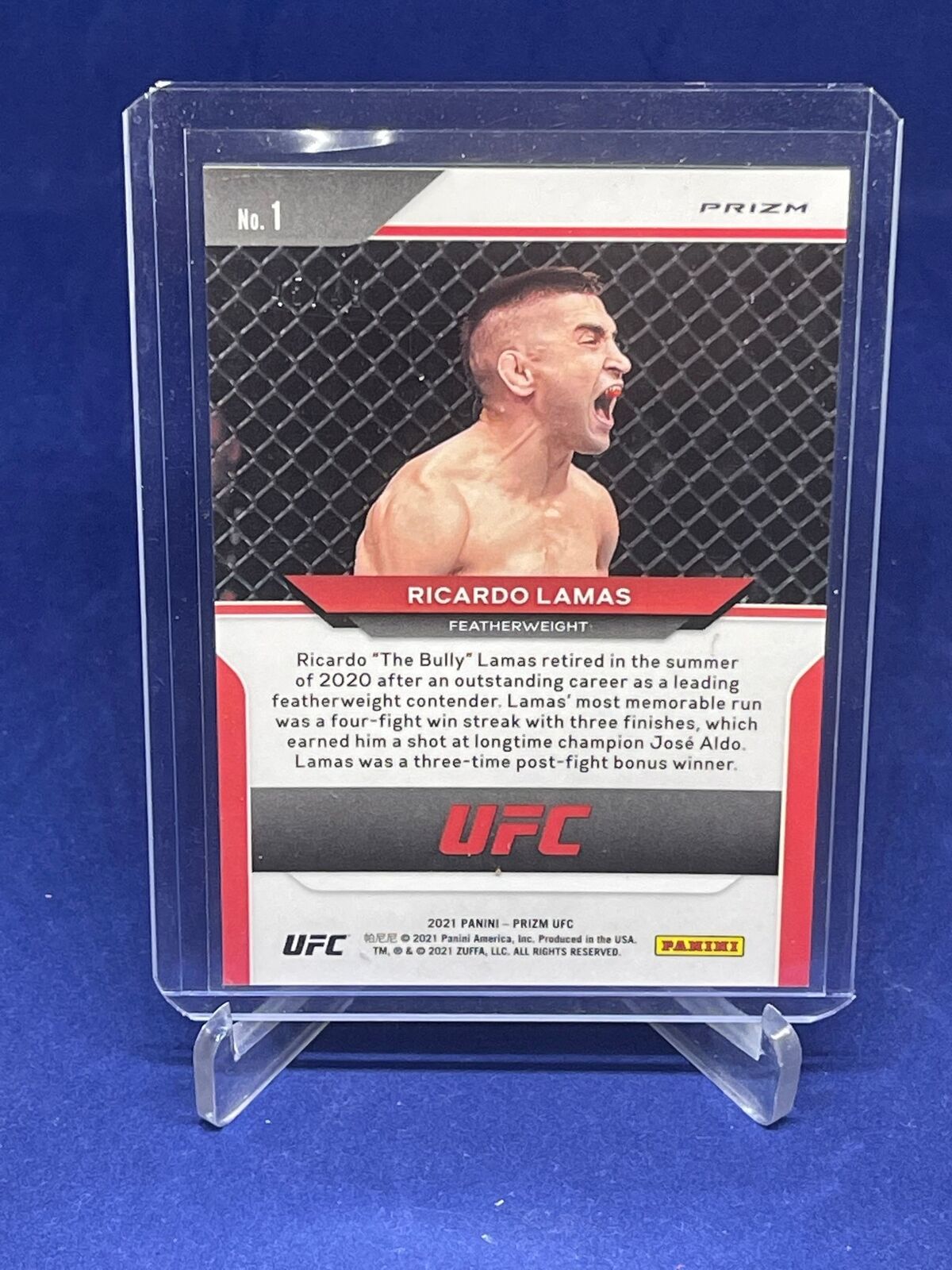 RICARDO LAMAS 2021 PANINI PRIZM UFC TEAL PRIZM #D 45/49