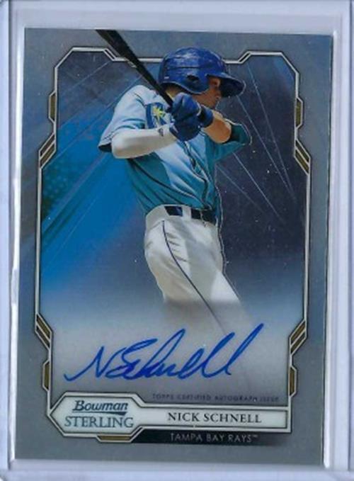 NICK SCHNELL 2019 TOPPS BOWMAN STERLING ON CARD AUTO PROSPECT #BSPA-NS