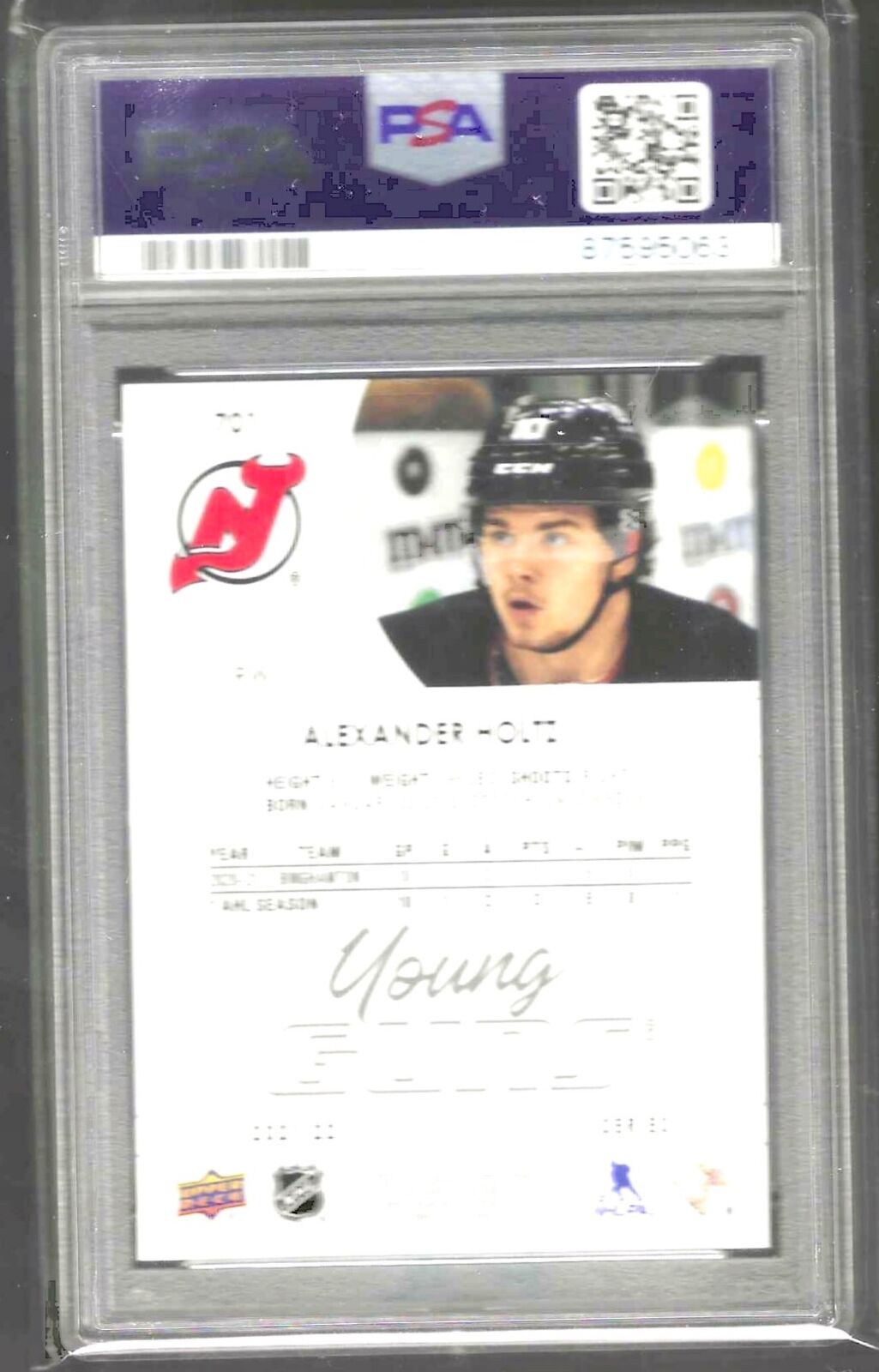 ALEXANDER HOLTZ 2021 UPPER DECK YOUNG GUNS ROOKIE RC #701 PSA 10 GEM MINT