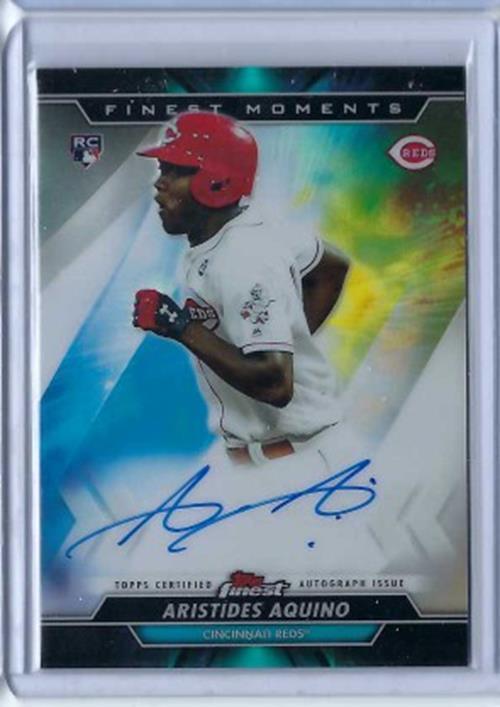 ARISTIDES AQUINO 2020 TOPPS FINEST MOMENTS REFRACTOR ON CARD AUTO RC #MOMA-AA
