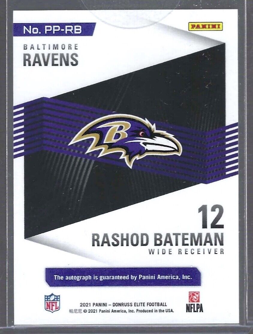 RASHOD BATEMAN 2021 PANINI DONRUSS ELITE PEN PALS ROOKIE AUTO RC #PP-RB