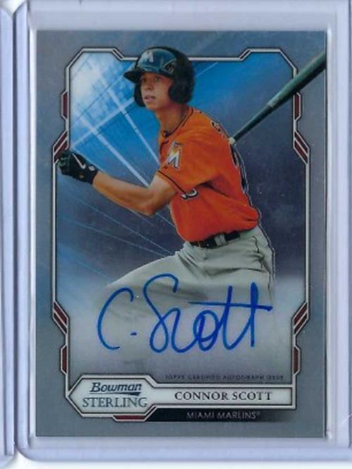 CONNOR SCOTT 2019 TOPPS BOWMAN STERLING ON CARD AUTO PROSPECT #BSPA-CS