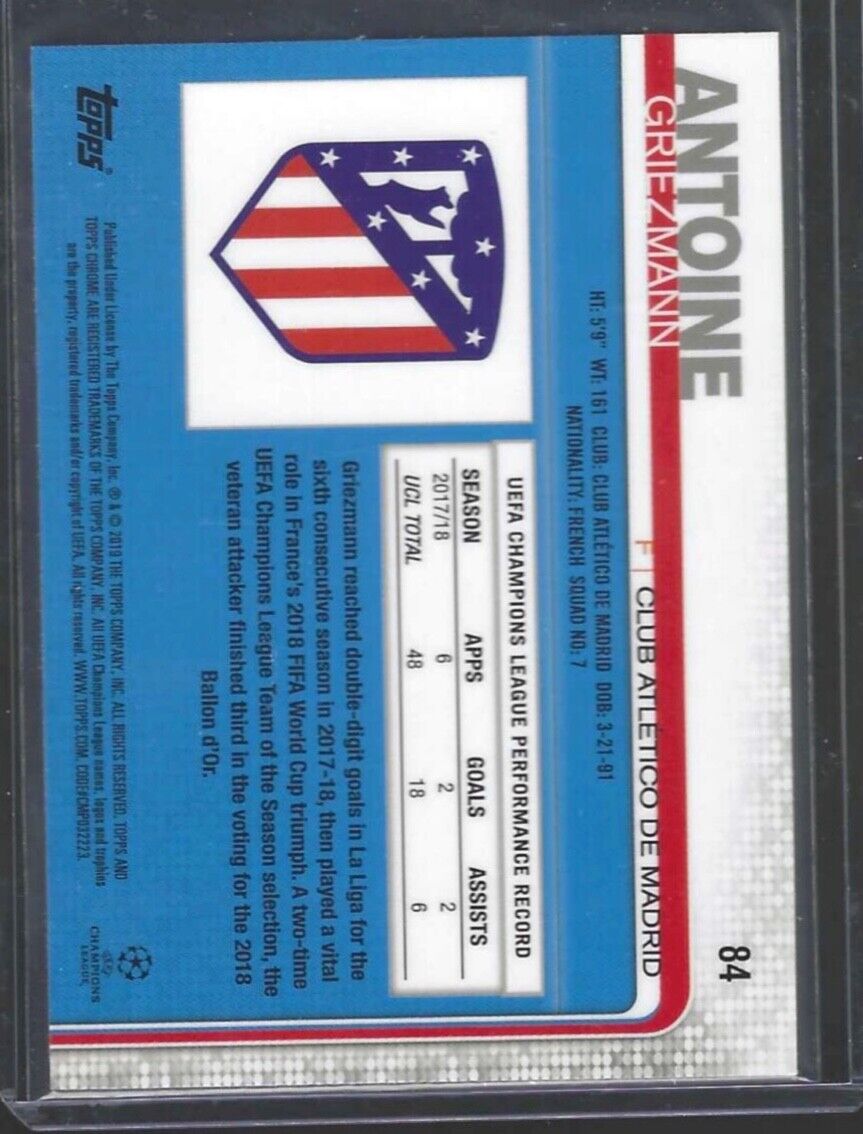ANTOINE GRIEZMANN 2018-19 TOPPS CHROME UEFA SP PHOTO VARIATION SSP REFRACTOR #84