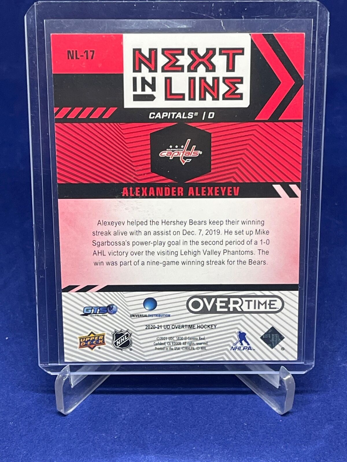 ALEXANDER ALEXEYEV 2020-21 UD OVERTIME NEXT IN LINE RED RC #D 6/25
