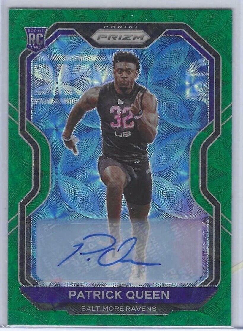 PATRICK QUEEN 2020 PANINI PRIZM GREEN SCOPE PRIZM ROOKIE AUTO RC #D 49/75