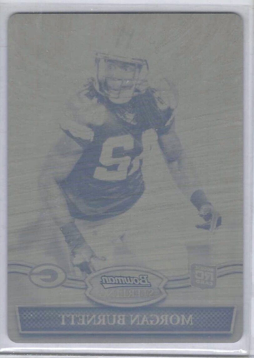 MORGAN BURNETT 2010 BOWMAN STERLING FOOTBALL BLACK PRINTING PLATE RC #D 1/1