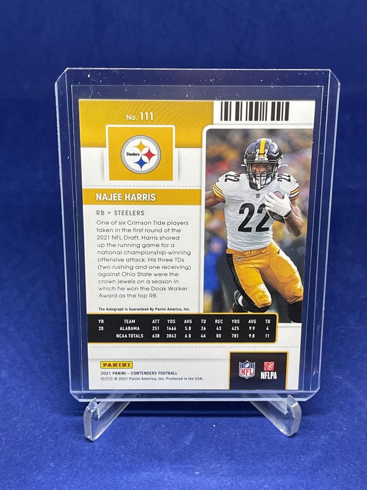 NAJEE HARRIS 2021 PANINI CONTENDERS ROOKIE TICKET ON CARD AUTO RC #111
