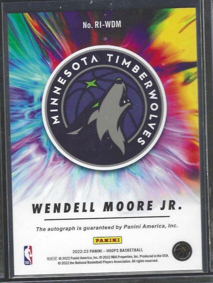 WENDELL MOORE JR 2022-23 PANINI NBA HOOPS ROOKIE INK AUTO RC #RI-WDM