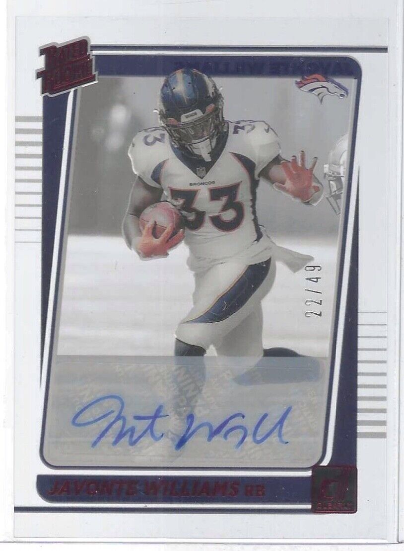 JAVONTE WILLIAMS 2021 PANINI CLEARLY DONRUSS RED FOIL ROOKIE AUTO RC #D 22/49