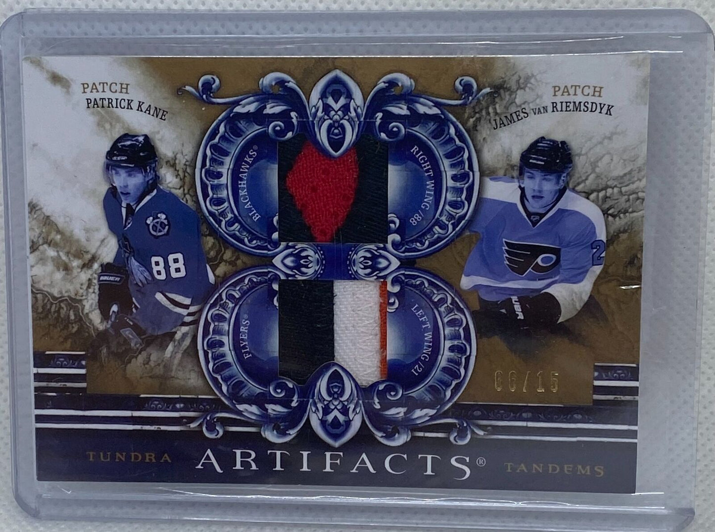 PATRICK KANE & VAN RIEMSDYK 2010-11 UPPER DECK ARTIFACTS DUAL PATCH #D 6/15